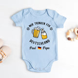 hellblau kurzarm Babybody personalisierbar mit Namen - gefertigt con Love & Faith