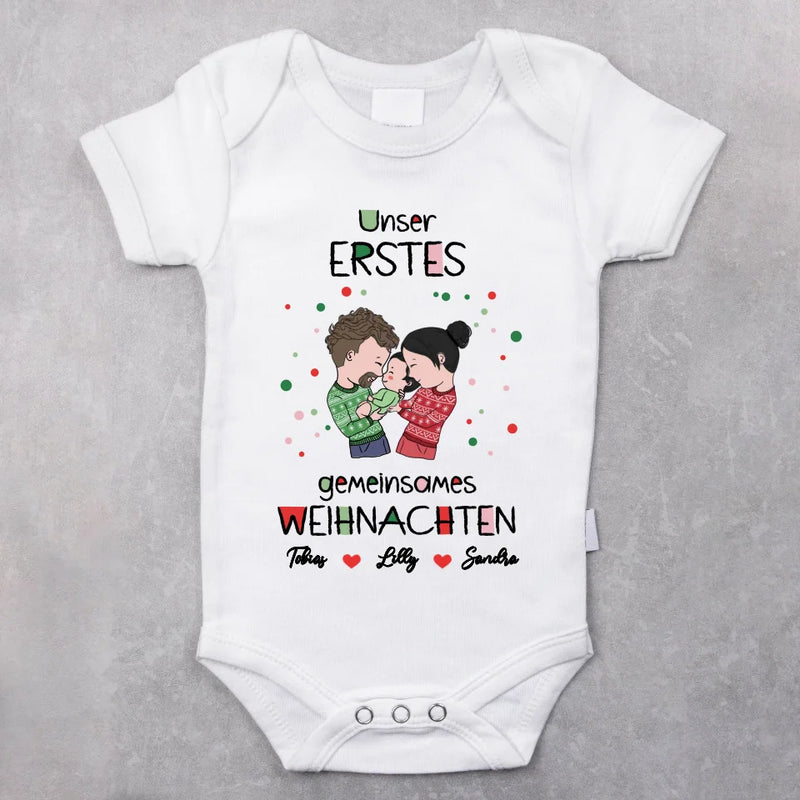 weißer kurzarm Babybody personalisierbar mit Namen - gefertigt con Love & Faith