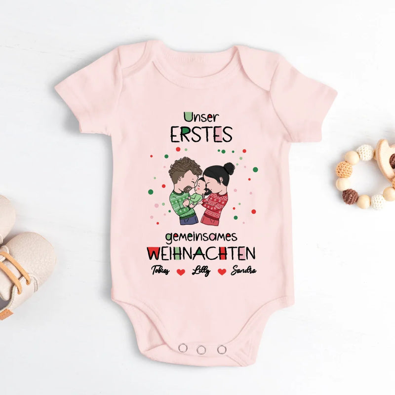 rosa kurzarm Babybody personalisierbar mit Namen - gefertigt con Love & Faith