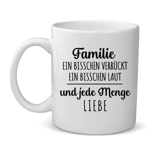 Unser Weihnachten - Personalisierte Tasse mit Clipart und Spruch für die Familie zu Weihnachten