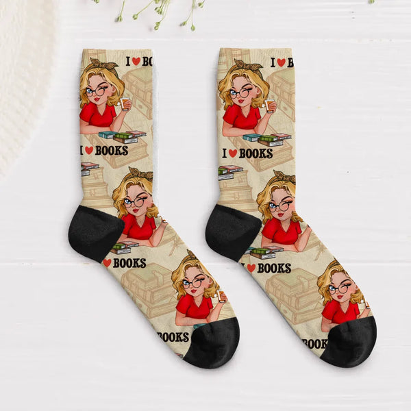 Offizielle Lesesocken  - Personalisierte Socken für Leseratten mit eigenem Clipart