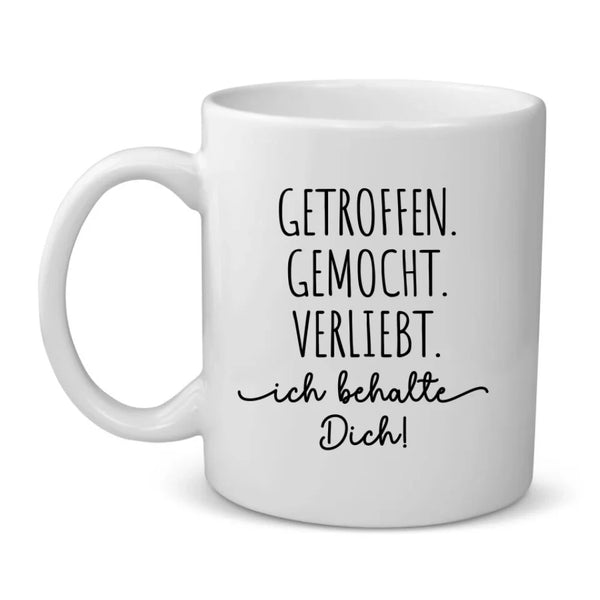 Ich behalte Dich - Tasse mit individueller Illustration für Paare