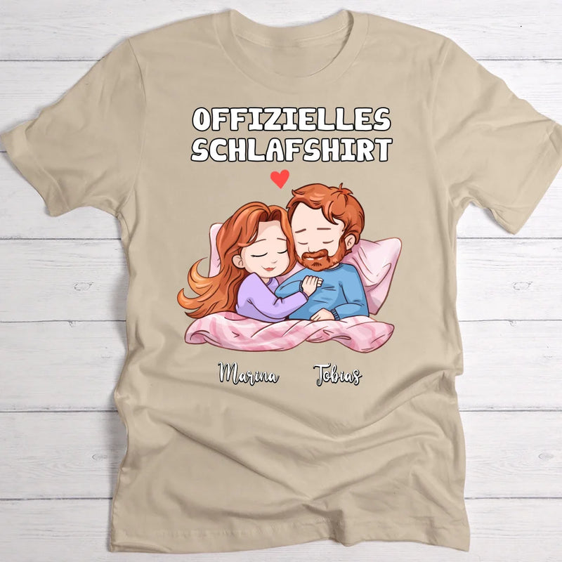 Offizielles Schlafshirt - Personalisiertes T-Shirt für Paare