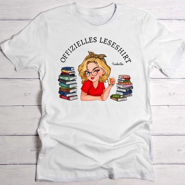 Bücherliebe - Personalisiertes T-Shirt für Buchliebhaberinnen mit Namen