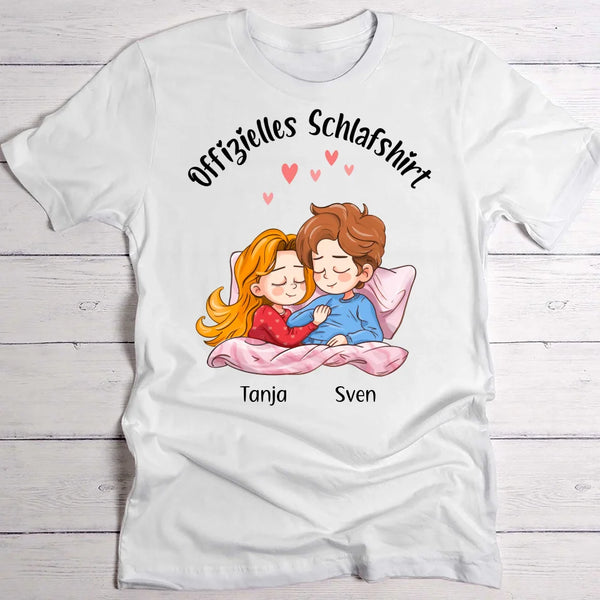 Offizielles Schlafshirt für Dich und mich - Personalisiertes T-Shirt für Pärchen