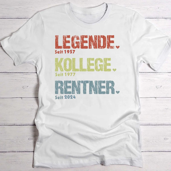 Legende, Kollege, Rentner - Personalisiertes T-Shirt für den Ruhestand