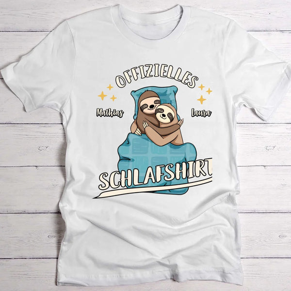 Schlafshirt - Personalisiertes T-Shirt für Paare mit süßen Tiermotiven