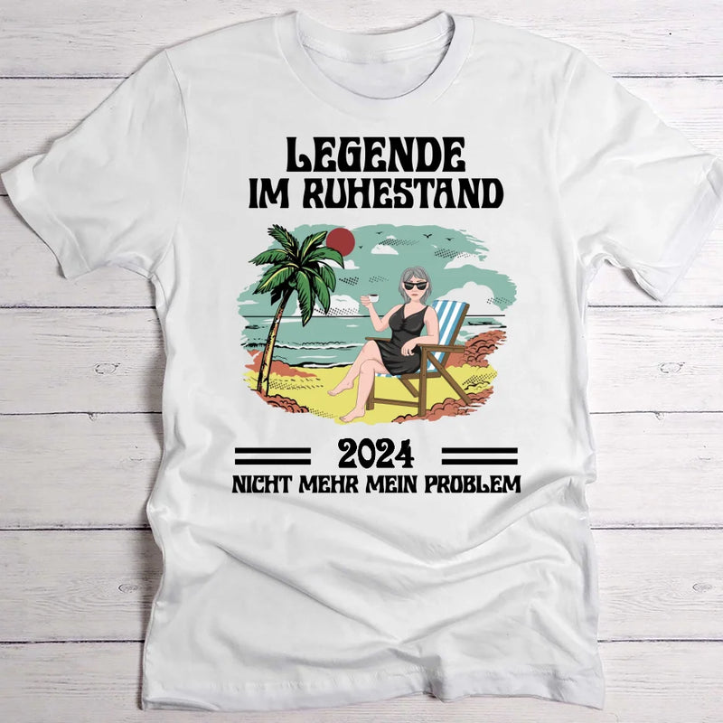 Legende im Ruhestand - Personalisiertes T-Shirt für Rentner