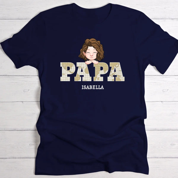 Papas Crew - Personalisiertes T-Shirt für Papa mit Kindergesichtern