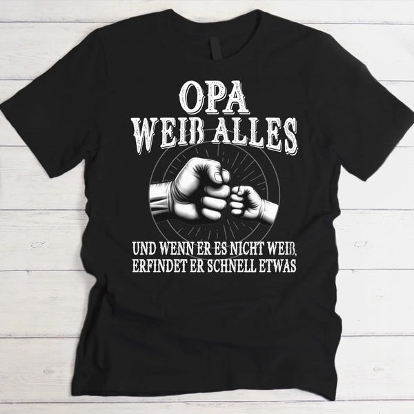 Opa weiß alles - Großeltern-T-Shirt