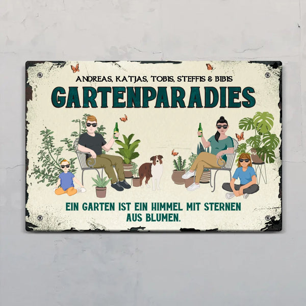 Familien Paradies - Outdoor-Türschild