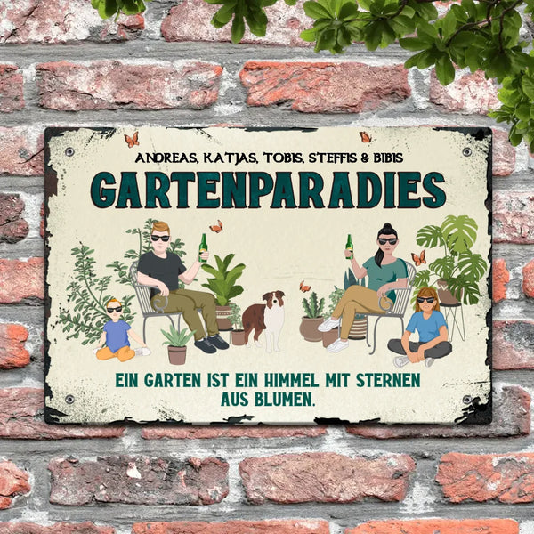 Familien Paradies - Outdoor-Türschild