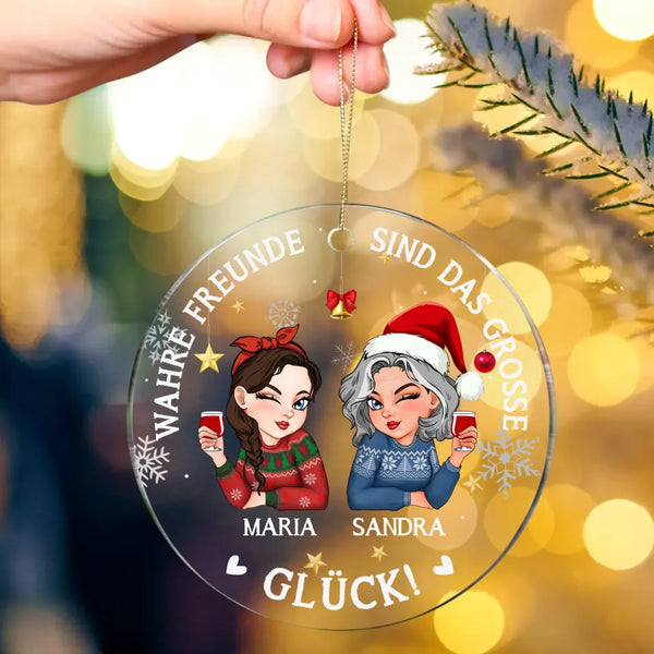 Transparenter Weihnachtsbaumschmuck mit Namen und Illustration- gedruckt von Love & Faith