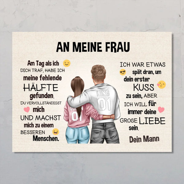 An meinen Schatz (an sie - Emoji) - Paar-Poster