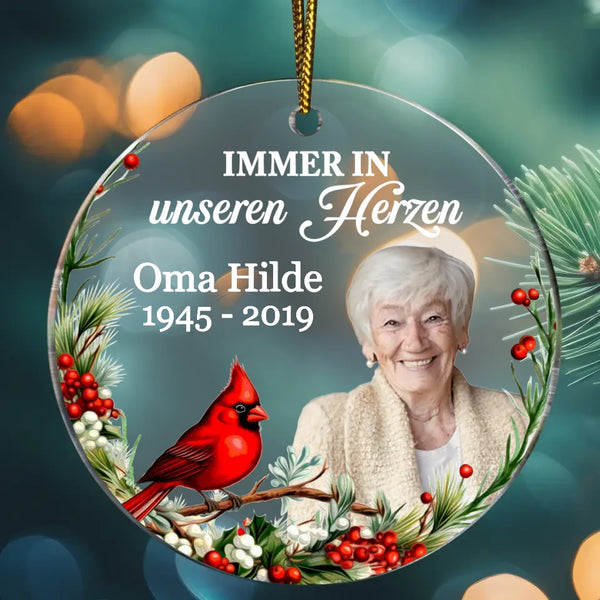 Immer in unseren Herzen - Familien-Acryl Ornament