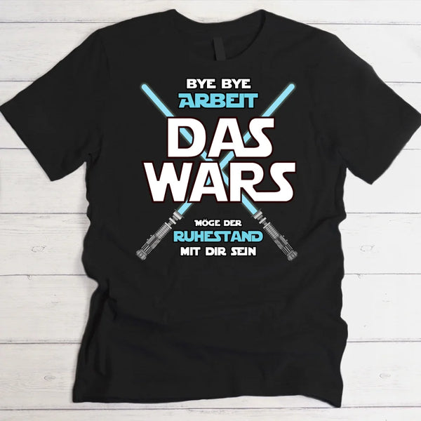 Möge der Ruhestand mit dir sein - Personalisiertes T-Shirt zur Rente für Sci Fi Fans