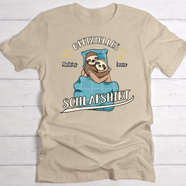 Schlafshirt - Personalisiertes T-Shirt für Paare mit süßen Tiermotiven