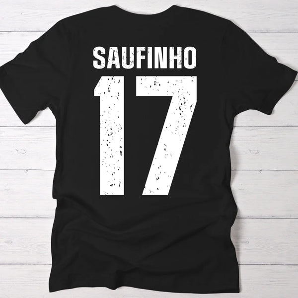 Saufinho - Personalisiertes T-Shirt für den Urlaub und für Trinkfreunde (schwarz/navy)