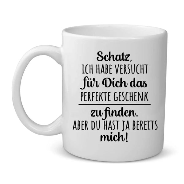 Du und Ich - Personalisierte Tasse für Paare zu Weihnachten mit Illustration