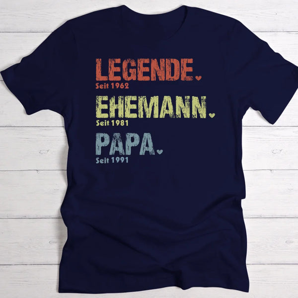 Legende, Ehemann, Papa und Opa - Personalisiertes T-Shirt für Papa und Opa