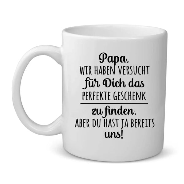 Unser Weihnachten - Personalisierte Tasse mit Clipart und Spruch für die Familie zu Weihnachten