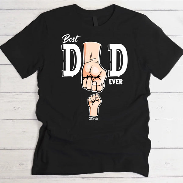 Bester Papa der Welt - Personalisiertes T-Shirt für Papa dunkel