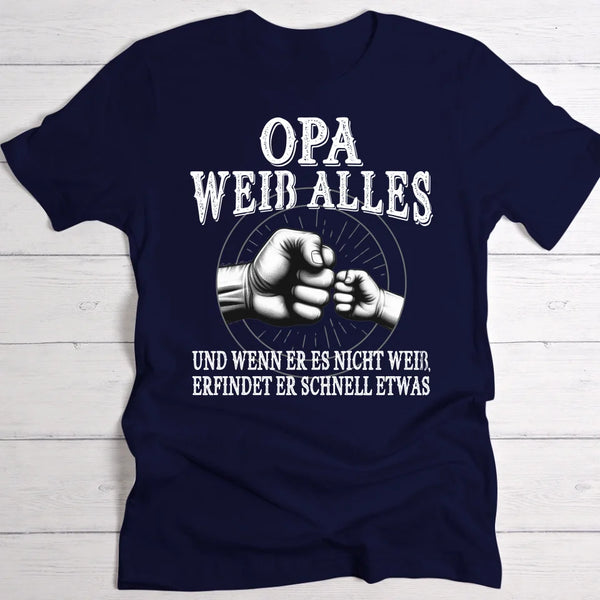 Opa weiß alles - Großeltern-T-Shirt