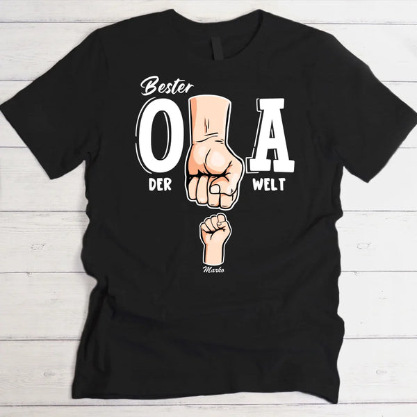 Bester Opa der Welt - Personalisiertes T-Shirt für Opa mit Namen der Enkelkinder