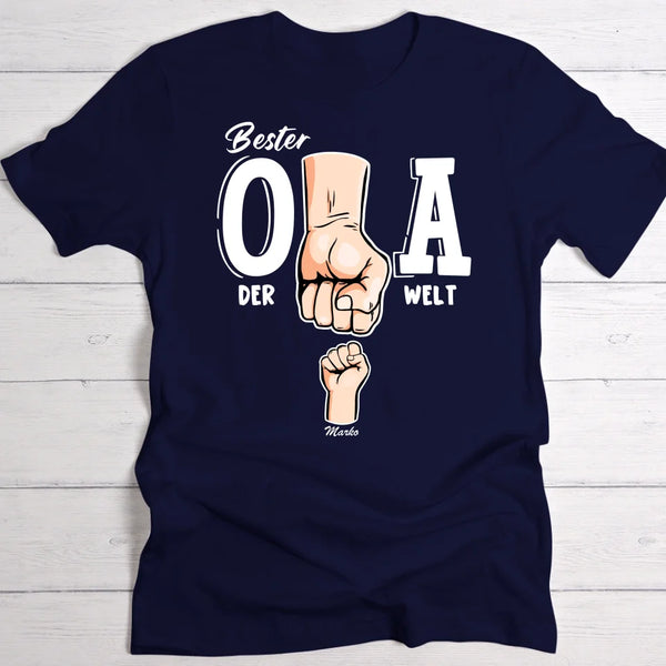 Bester Opa der Welt - Personalisiertes T-Shirt für Opa mit Namen der Enkelkinder