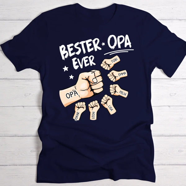 Bester Opa Ever - Individuelles T-Shirt für Opa mit Namen der Enkelkinder