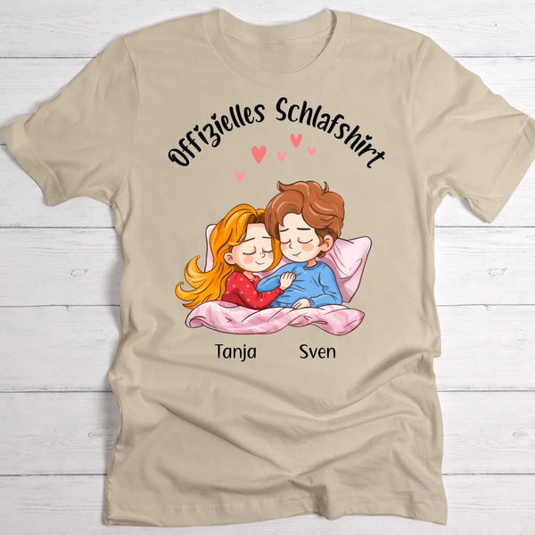 Offizielles Schlafshirt für Dich und mich - Personalisiertes T-Shirt für Pärchen