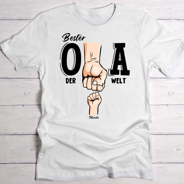 Bester Opa der Welt - Individuelles T-Shirt für Opa mit Namen der Enkel