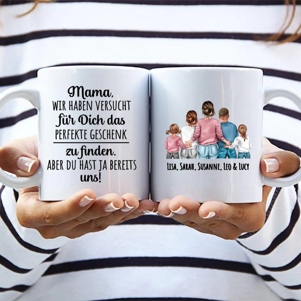 Personalisierbare Tasse mit eigenem Spruch, Illustration und Namen - gefertigt von Love & Faith