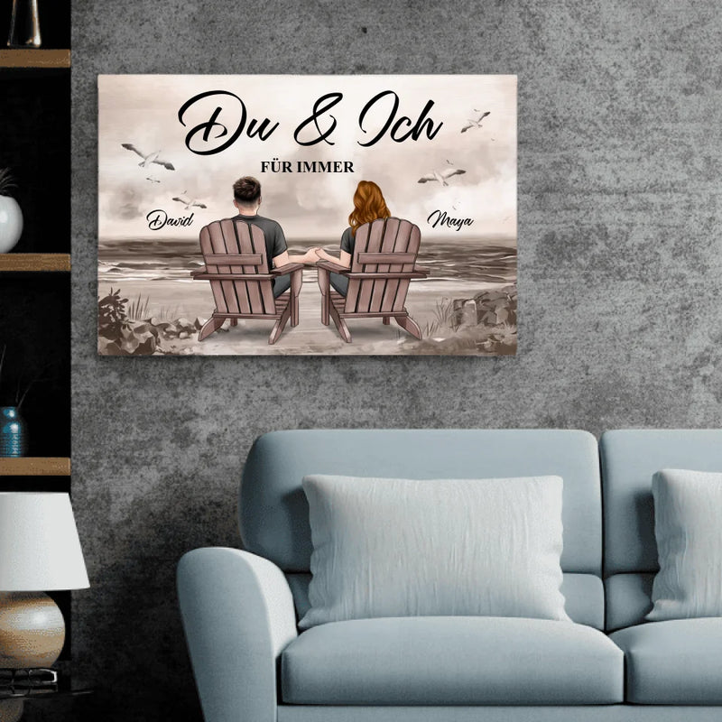 Du und Ich - Personalisierte Leinwand für Paare mit Blick aufs Meer