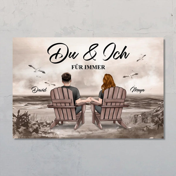 Du und Ich - Personalisiertes Poster für Paare mit Blick aufs Meer