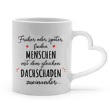 Personalisierbare Tasse Henkel in Herzform mit eigenem Spruch, Illustration und Namen - gefertigt von Love & Faith