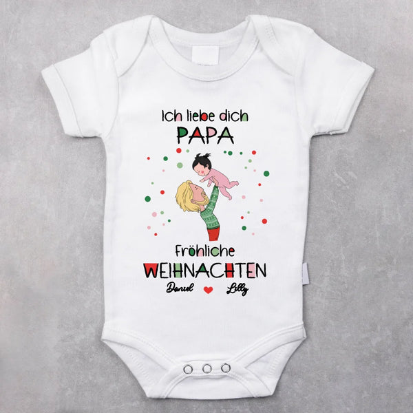 weißer kurzarm Babybody personalisierbar mit Namen - gefertigt con Love & Faith