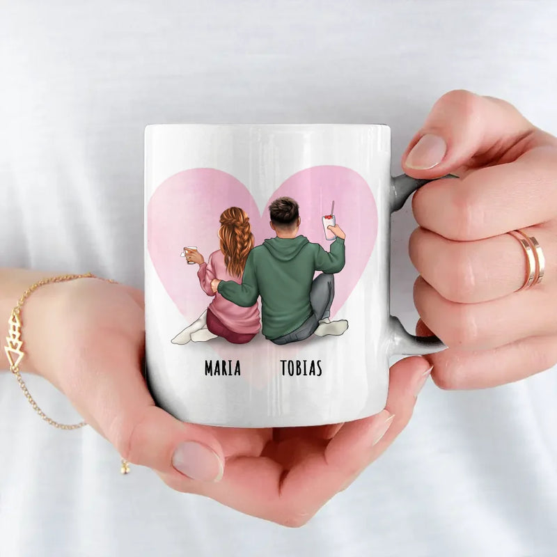 Personalisierbare Tasse mit eigenem Spruch, Illustration und Namen - gefertigt von Love & Faith