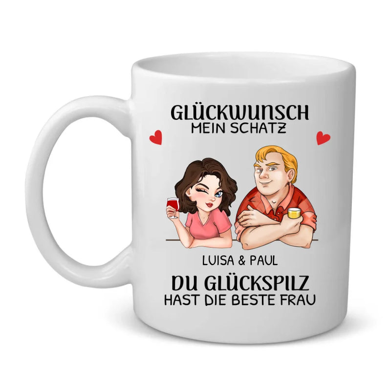 Personalisierbare Tasse mit eigenem Spruch, Illustration und Namen - gefertigt von Love & Faith