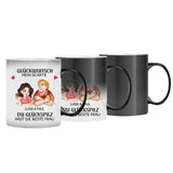 Personalisierbare Tasse mit Magic-Farbänderung mit eigenem Spruch, Illustration und Namen - gefertigt von Love & Faith