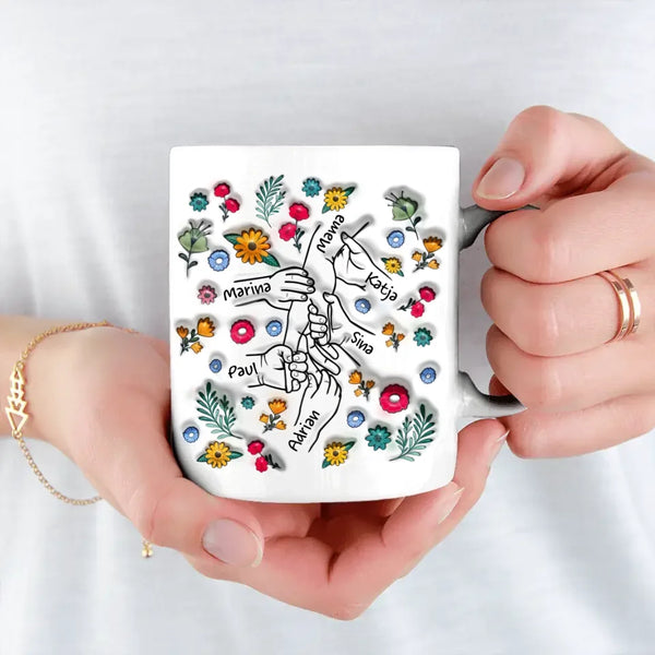 Personalisierbare Tasse mit eigenem Spruch, Illustration und Namen - gefertigt von Love & Faith