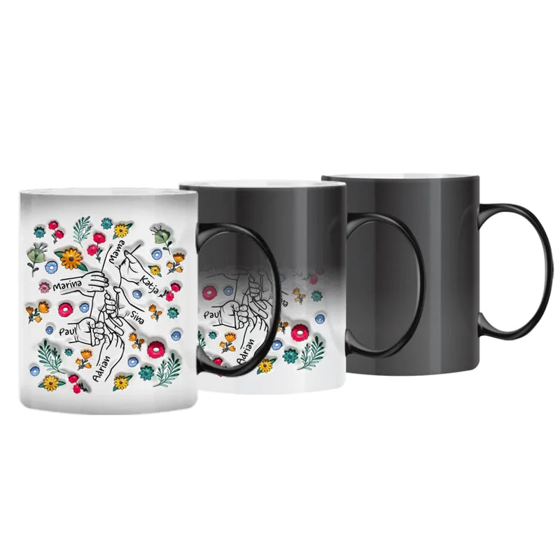 Personalisierbare Tasse mit Magic-Farbänderung mit eigenem Spruch, Illustration und Namen - gefertigt von Love & Faith