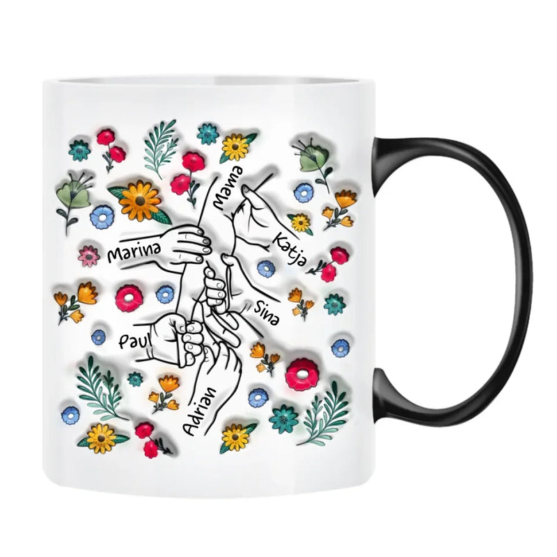 Personalisierbare Tasse mit Magic-Farbänderung mit eigenem Spruch, Illustration und Namen - gefertigt von Love & Faith