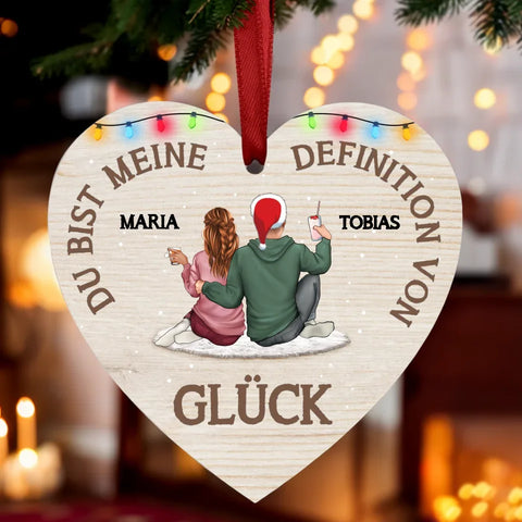 Definition von Glück - Personalisiertes Ornament für Paare zu Weihnachten