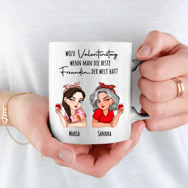 Personalisierbare Tasse mit eigenem Spruch, Illustration und Namen - gefertigt von Love & Faith