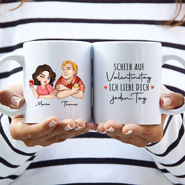 Personalisierbare Tasse mit eigenem Spruch, Illustration und Namen - gefertigt von Love & Faith