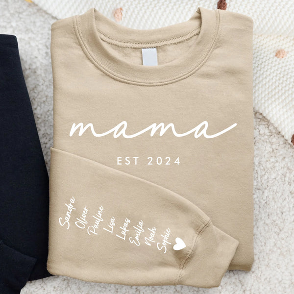 Beste Mama - Personalisierter Premium Sweater für Mama und Oma mit Namen