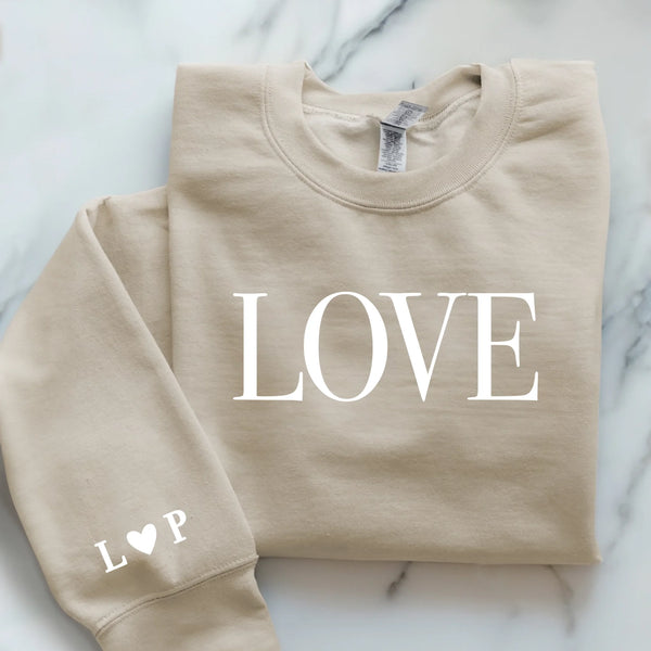 beiger Pullover personalisierbar - gefertigt von Love & Faith