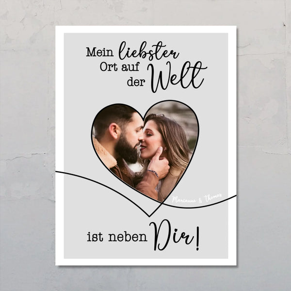 Neben Dir - Personalisiertes Poster mit Foto in Herzform