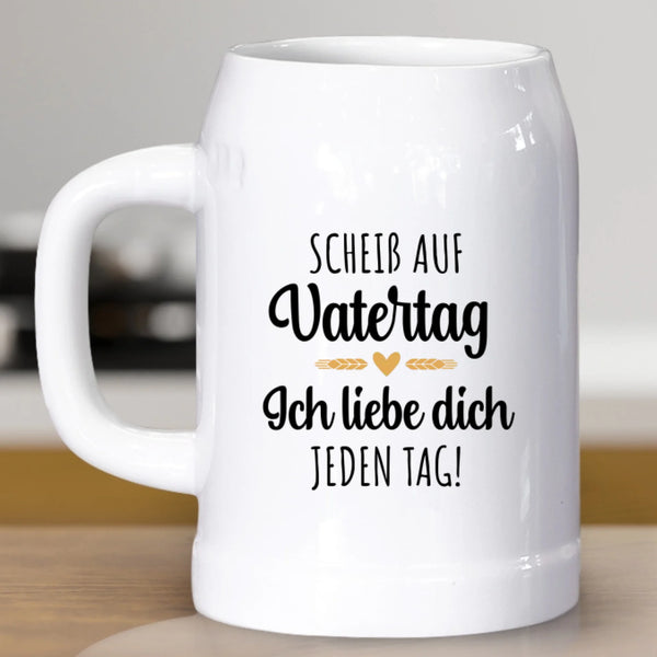 Vatertag - Personalisierter Bierkrug aus Keramik zum Vatertag